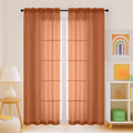 Orange Sheer Curtains for Window 72 inches Long 2 Panels Set, Soft Airy Modern by Home