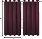 LEMOMO Burgundy Red Blackout Curtains 52 x 63 Inch Length/Set of 2 Curtain - Image 10