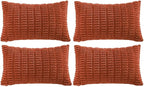 Fancy Homi 4 Packs Boho Burnt Orange Fall Decorative Throw Pillow Covers 12x20 by Fancy+Homi