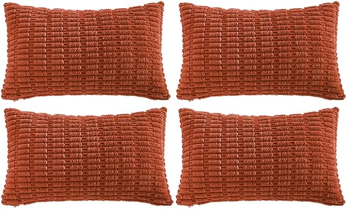 Fancy Homi 4 Packs Boho Burnt Orange Fall Decorative Throw Pillow Covers 12x20 by Fancy+Homi