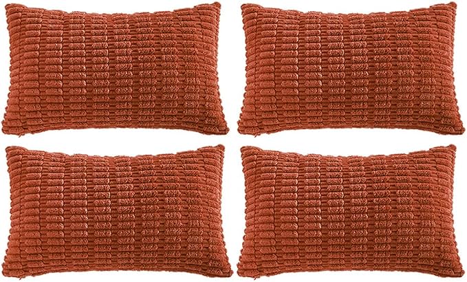 Fancy Homi 4 Packs Boho Burnt Orange Fall Decorative Throw Pillow Covers 12x24 by Fancy+Homi