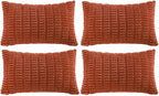 Fancy Homi 4 Packs Boho Burnt Orange Fall Decorative Throw Pillow Covers 12x24 by Fancy+Homi