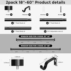 VOIIY 2 Pack Curtain Rods for Windows 28 to 48 Inch, Modern Adjustable Heavy - Image 9