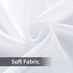 youleyar Solid Sheer Rod Pocket Curtain Voile Draperies 2 Panels White Beige - Image 8