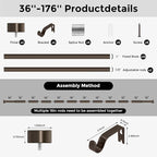 Bronze Curtain Rods for Windows 36 to 176 Inch, Size:36-176 Inch - Image 8