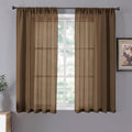 Tollpiz Short Sheer Curtains Living Room Linen Textured Curtain Sheers Light by Tollpiz
