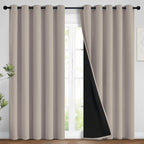 Yakamok 100% Blackout Curtains 96 Inches Long, 2 Thick Layers Heat and Full by Yakamok