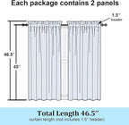Simplebrand Dusty Blue Semi Sheer Curtains 45 Inch Length 2 Panels, Geometric - Image 7