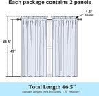 Simplebrand Grey Semi Sheer Curtains 45 Inch Length 2 Panels, Geometric - Image 7