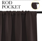 NICETOWN Window Curtains for Bedroom, Toffee Brown, 2 Panels, W42 x L48 -Inch - Image 2