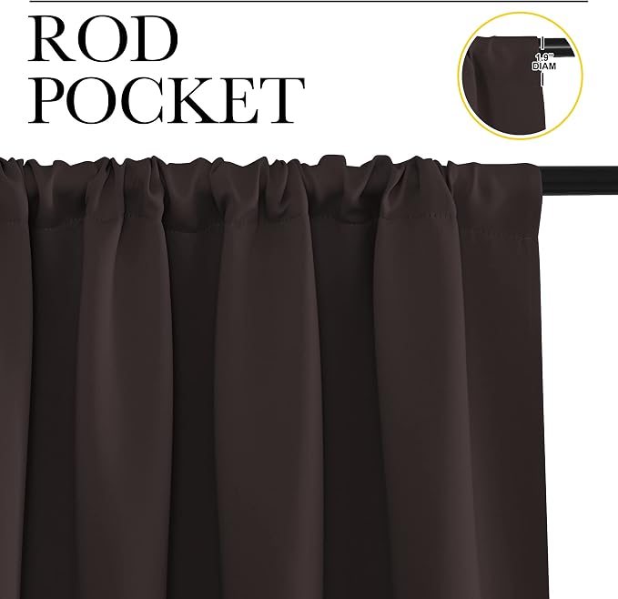 NICETOWN RV Blackout Curtains for Camper Windows, Toffee Brown, Kitchen Curtains - Image 2