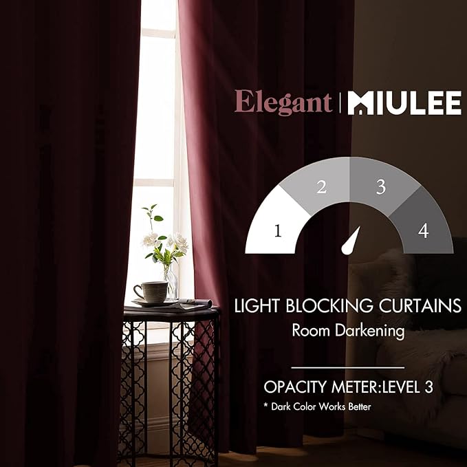 MIULEE Blackout Curtains for Bedroom Living Room Thermal Insulated Room - Image 2