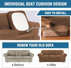 H.VERSAILTEX High Stretch Sofa Slipcover 4 Piece Cover Velvet Furniture - Image 8