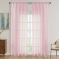 OVZME Blush Pink Bedroom Curtains 2 Panel Sets 90 Inch Length, 59 Inch Extra by OVZME