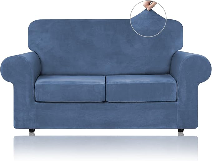 WEERRW Velvet Couch Covers for 2 Cushion Couch Sofa by WEERRW