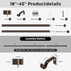 VOIIY Bronze Curtain Rods for Windows 18 to 42 Inch, Size:18-42 Inch, Antique - Image 8