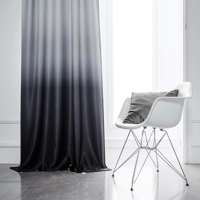 SimpleHome Gradient Color Ombre Blackout Curtains Thickening Polyester Thermal - Image 2
