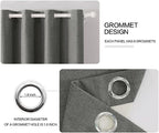 MIULEE Linen Texture Curtains, 2 Pack Dark Grey 52x108 Inch, Room Darkening - Image 4