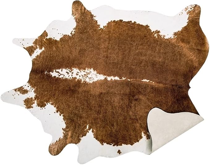AROGAN Premium Faux Cowhide Rug 4.6 x 5.2 Feet, Sturdy and Large Size Cow Print - Image 2