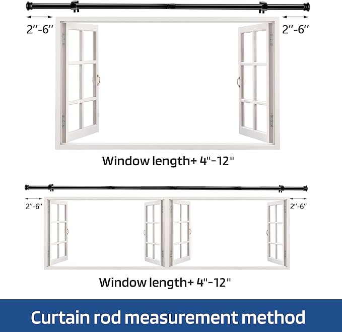 Small Curtain Rods for Windows 30" to 45" 5/8 Inch Standard Decorative Black - Image 6