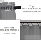 Grey Sheer Curtains 84 Inches Long 2 Panels, Soft Airy Light Filtering Curtains - Image 4