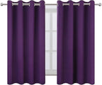 LEMOMO Blackout Curtains 66 x 54 Inch Long Purple Curtains Set of 2 Panels Room - Image 2