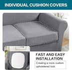 Turquoize 4 Piece Sofa Covers for 3 Cushion Couch Sofa Slipcover Soft Couch - Image 5