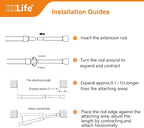 KXLife 4 Pcs Spring Tension Curtain Rod Adjustable 28 to 40 Inches, 5/8" - Image 6