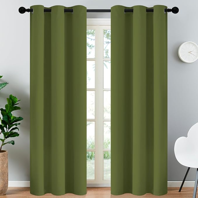 Yakamok Blackout Curtains for Bedroom, Thermal Insulated Blackout Grommet Top by Yakamok