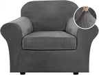 H.VERSAILTEX Rich Velvet Stretch 2 Piece Cover Chair Slipcover Sofa Cover by HVERSAILTEX