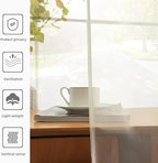 youleyar Solid Sheer Rod Pocket Curtain Voile Draperies 2 Panels White Beige - Image 5