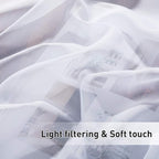 RYB HOME Detachable Sticky Tab Top Outdoor Curtain White Sheer - Image 8