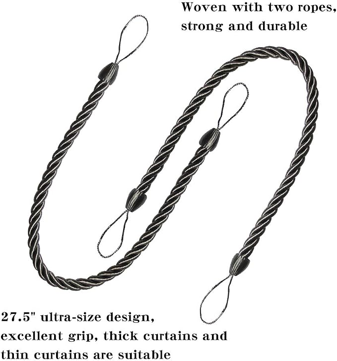 BEL AVENIR Curtain Ropes Tiebacks Tie-Backs, Curtain Handmade Holdbacks - Image 3