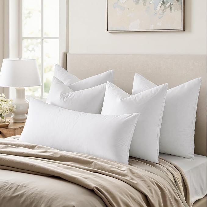 MIULEE Feather Pillow Insert 18x18, Decorative Down Throw Pillow Insert Fluffy - Image 3