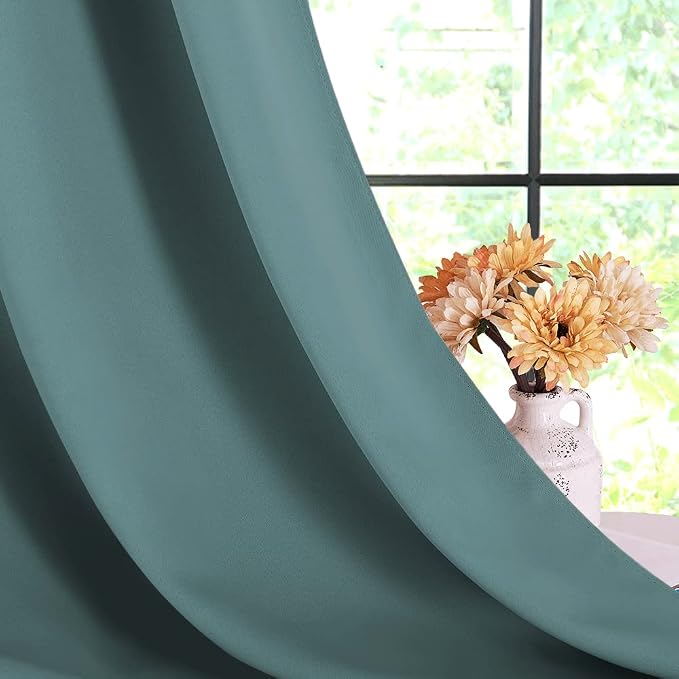 NICETOWN Greyish Blue Blackout Draperies Curtains - Image 6