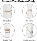 BEL AVENIR Magnetic Jute Curtain Tiebacks, Decorative Drapery Holdbacks - Image 3