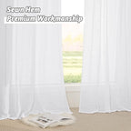 RYB HOME Semi Sheer Curtains 102 inches Long, Back Tab Light Filtering Half - Image 5