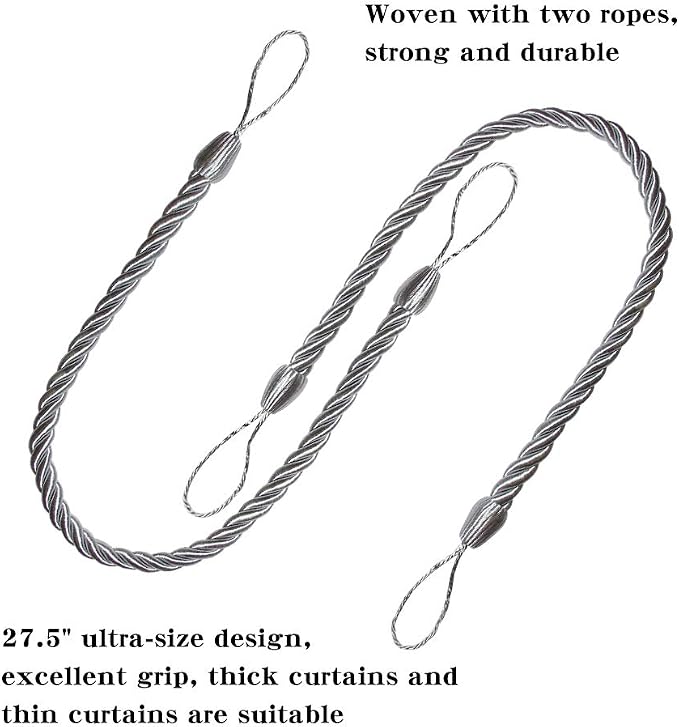 BEL AVENIR Curtain Rope Tiebacks, Drapery Rope Holdbacks - Image 3