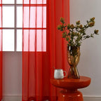SpaceDresser Basic Rod Pocket Sheer Voile Window Curtain Panels White 1 Pair 2 - Image 2