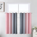 Estelar Textiler Grey and Pink Ombre Short Blackout Curtains 36 Inch Long by ESTELARTEXTILER