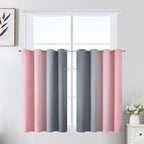 Estelar Textiler Grey and Pink Ombre Short Blackout Curtains 36 Inch Long by ESTELARTEXTILER