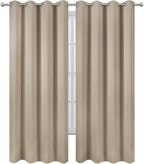 LEMOMO Blackout Curtains 66 x 95 inch/Khaki Curtains Set of 2 Panels/Thermal - Image 2