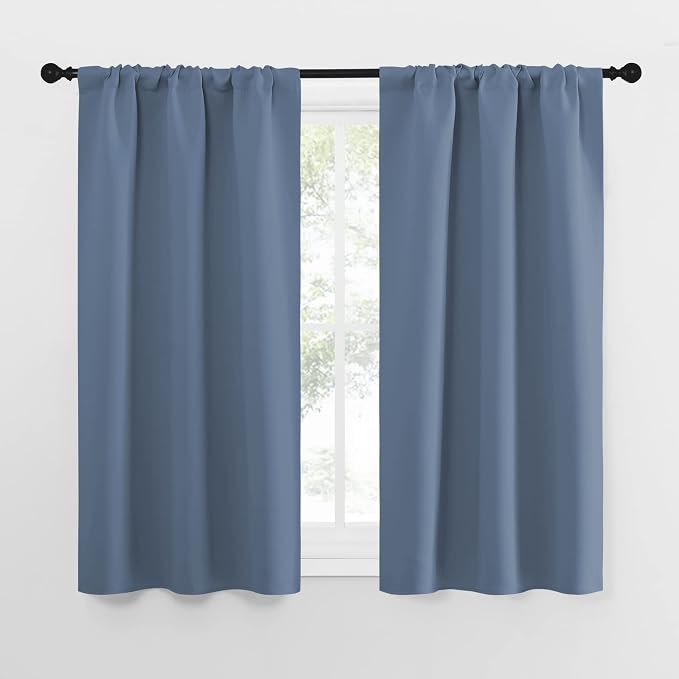 NICETOWN Kitchen Curtains, Short Blackout Curtains & Drapes, Small Window Rod by NICETOWN