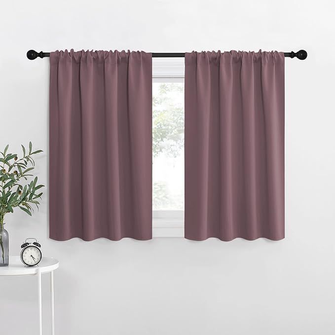 NICETOWN Blackout Curtains for RV Windows, Dry Rose, 2 Panels, Room Darkening by NICETOWN