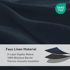 100% Blackout Shield Linen Blackout Curtains - Image 4