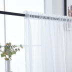 SpaceDresser Sheer White Curtains 4 Panels Rod Pocket Semi-Sheer Curtain 72 - Image 7