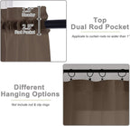 Chocolate Sheer Curtains 84 Inches Long 2 Panels, Soft Light Filtering Curtains - Image 4