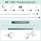 VOIIY White Curtain Rods for Windows 72 to 144 Inch, Size:36-144 Inch - Image 8