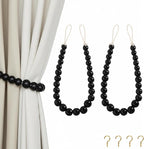 Hion 2 Pcs Boho Curtain Tiebacks, Wood Beads Curtain Holdbacks, Outdoor by Hion