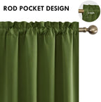 DWCN Olive Green Room Darkening Blackout Curtains - Image 4